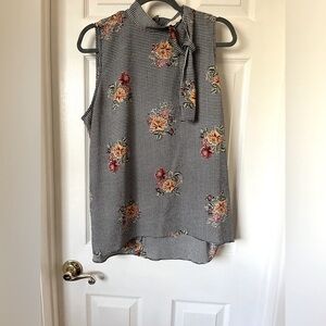 Plaid Floral Top